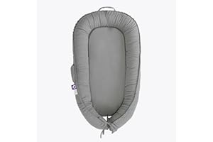 CooCooBaby Infant Lounger, Baby Nest Cover for Baby Girls & Boys, Newborn Essentials for Baby 0-12 Months, 100% Cotton Breathable(SlateGray, Cotton)