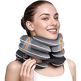 Built-in Inflatable Neck Stretcher, Cervical Traction Device with High-Front & Low-Back for Effective Traction and Support, N