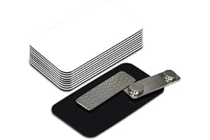 ALL QUALITY Name Tag/Badge Blanks - 10 Pack - White 1-1/2" X 3", Round Corners, Magnetic Backing