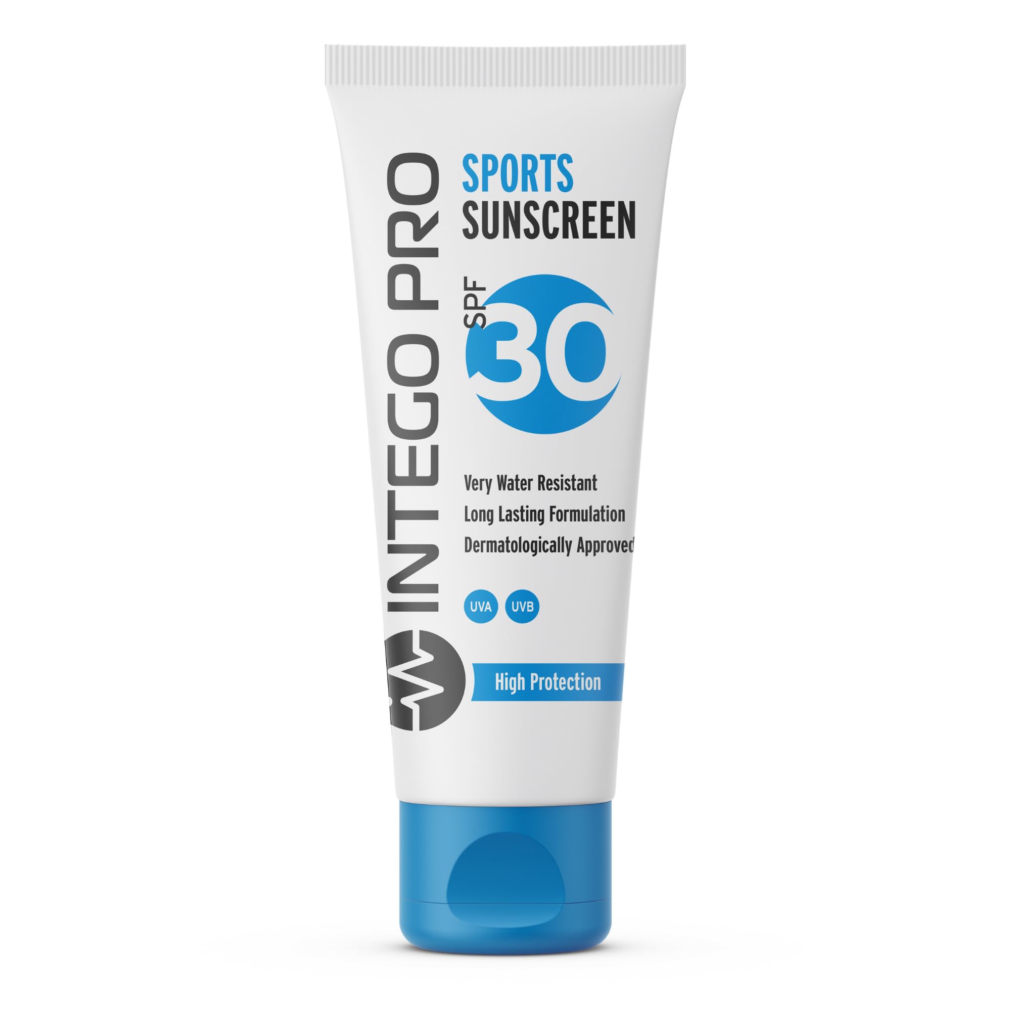 Intego Pro (SPF 30) Sports Sunscreen | Very Water Resistant & Sweatproof Sun Cream with Zinc Oxide | Non Greasy Formula Suncream Approved by Athletes | Reef Safe, Fragrance Free, Hypoallergenic