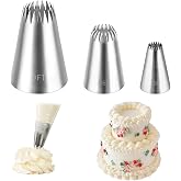3pcs 199 D66 9FT Piping Tips, Decorating Supplies for Cakes, Cupcakes - Nozzles, Baking Tools for Buttercream, Icing, Birthday, DIY Art
