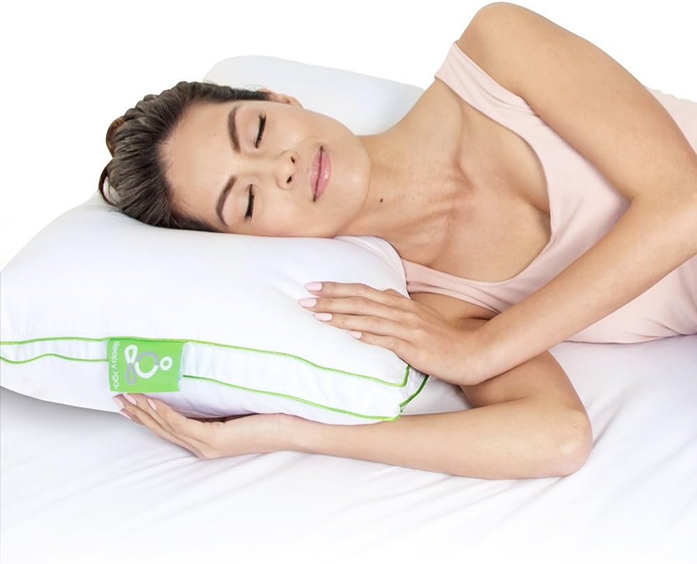 Sleep Yoga Neck Everynight Ergonomically Designed Therapeutic Firm Sleep Pillow, maintains its Shape for Back Side Sleepers, with Shredded Memory Foam Cluster, Made in USA, King, White