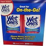 Wet Ones Travel Packs Fresh Scent 10 Packs, 200 Wipes