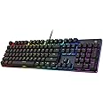 Black Shark RGB Mechanical Gaming Keyboard LED Backlit Wired Keyboard with Red Switches, Fully Programmable, Anti-Ghosting 104 Keys for Desktop PC, Sixgill K2