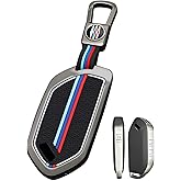 YONUFI Compatible Key Fob Cover for Kia Telluride EV6 Sorento K5 2024 2025 5 Buttons Keys Case Holder Protector Metal Keychain