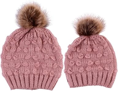 pink bobble hat baby