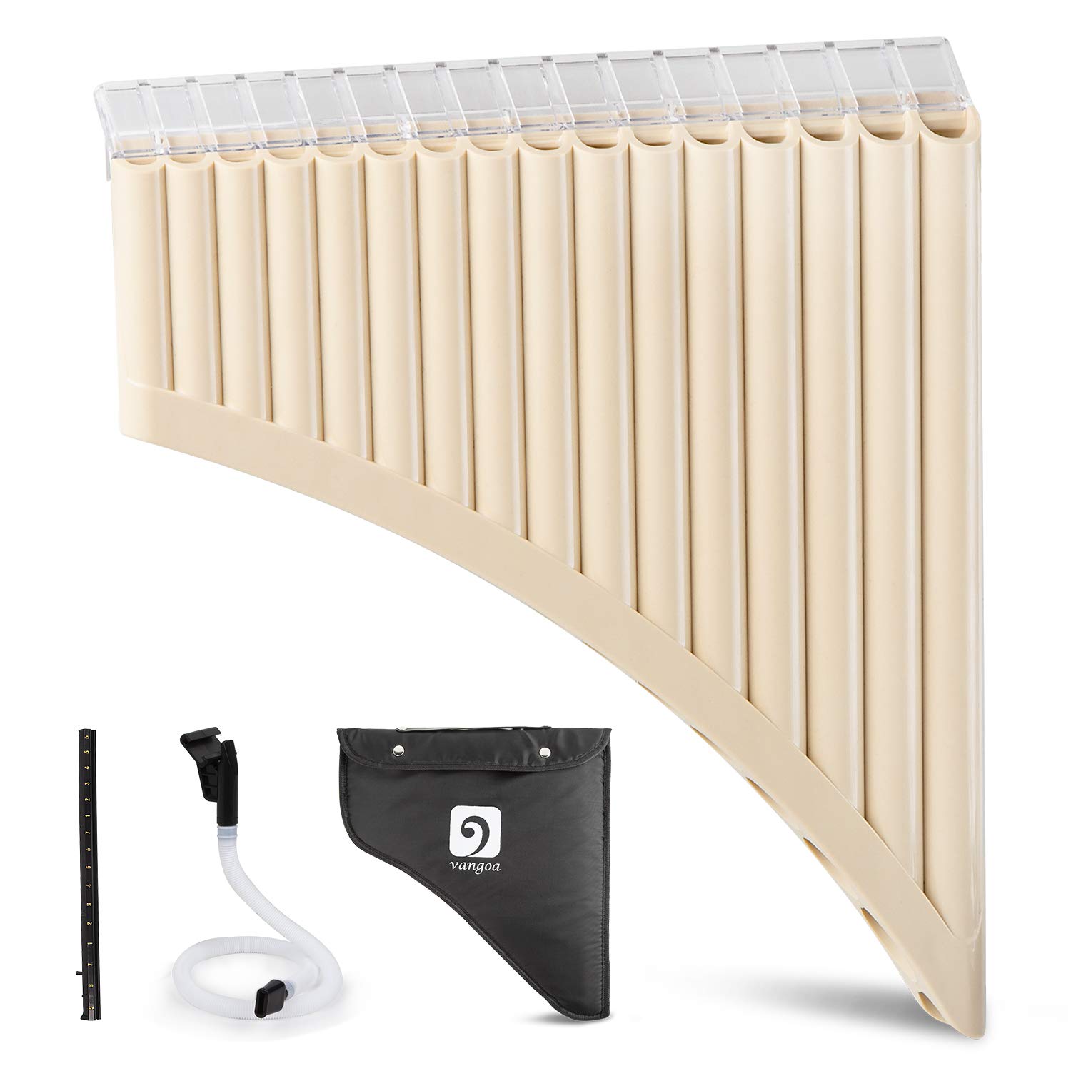 Photo 1 of Vangoa Pan Flute 16 Pipes Pan Pipe Instrument Key of C for Beginners Learning Teaching with User Manual, Carrying Bag, Mouthpiece and Long Pipes