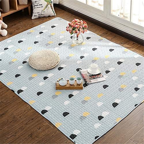 YACAOS 3 Sizes Cotton Pad With Floral Geometric Pattern For Restaurant Anti-Slip Blanket 6Mm 1.5 M / 1.8 M / Baby Carpet 2.1 M For Baby 90 G