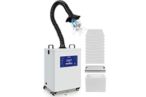 KQZ 150W Solder Fume Extractor for Laser Engraver, 280 m³/h Smoke Absorber with LED Display, Welding Fume Extractor for Laser Cutting, 3D Printing, DIY Soldering with 10 Pre-Filters