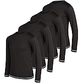 Black Bear Boys Long Sleeve Shirts - 4 Pack Dry Fit Tagless Crewneck Athletic Long Sleeve Tee Shirts for Boys