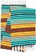 El Paso Designs Peyote Hippie Blanket Classic Mexican Style Falsa Stripe Pattern in Vivid Peyote Colors. Throw, Bed, Tapestry, or Yoga Blanket. Hand Woven Acrylic, 57