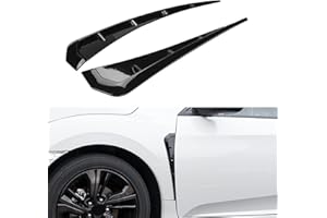 ASUBHA 2 PCS Car Fender Side Vents, ABS Fender Decorative Stickers, Auto Exterior Accessories Air Inlet Grille Spoiler Trim Cover, Universal Car Side Fender Vent Air Wing Cover Trim Accessories