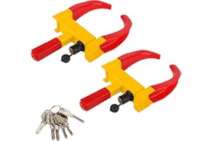 OPL5 Wheel Clamp Lock, 2 Packs Universal Wheel Lock,Heavy-Duty Car Security Trailer Tires Wheel Lock,Adjustable Anti Theft Lo