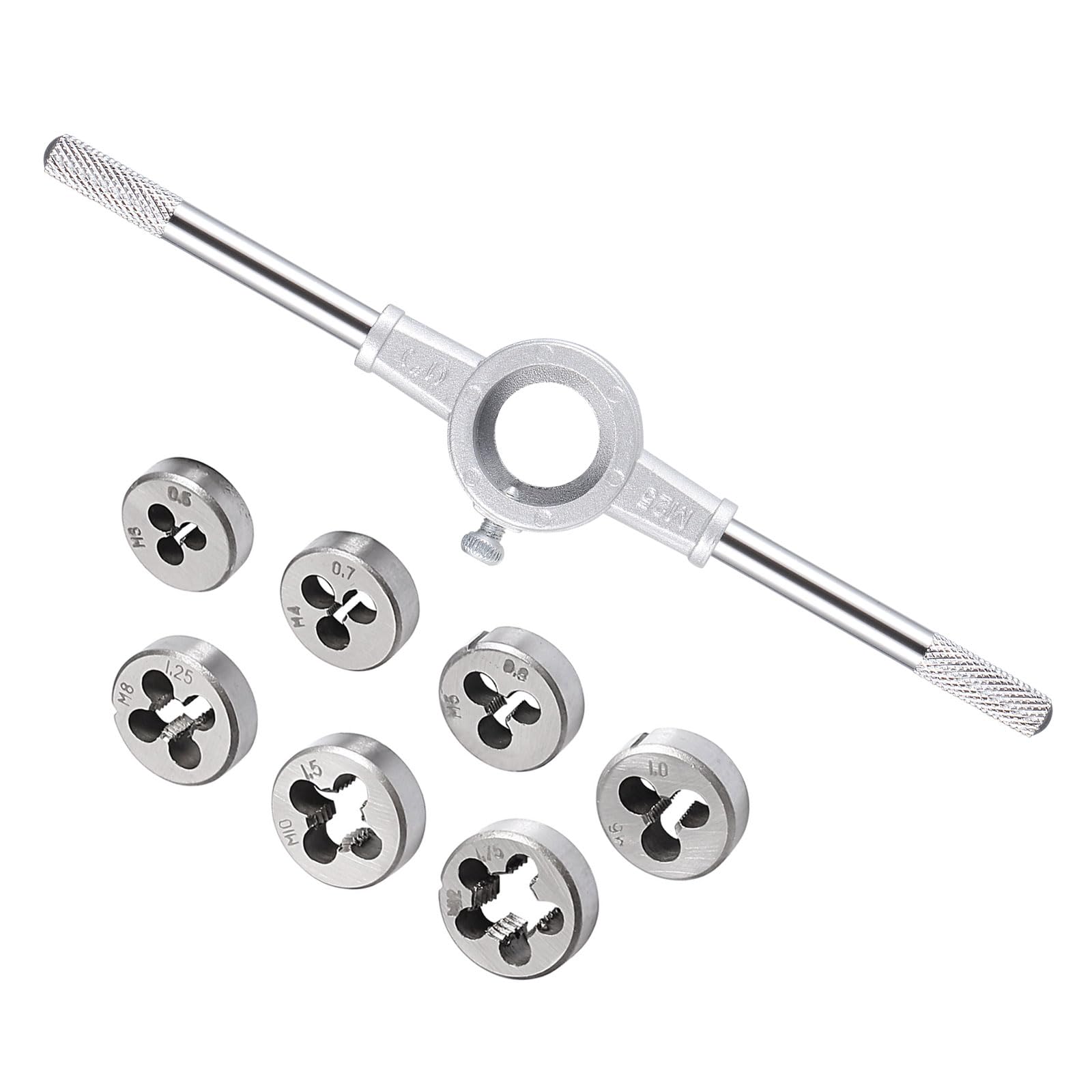 CoCud Die Stock Handle Set, M3 M4 M5 M6 M8 M10 M12 Thread Die & Fit 17mm-25mm OD Die Metric Wrench Tool Kit - (Applications: for Threading Tapping), 1-Set