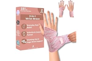 Activery Co. Carpal Tunnel Wrist Brace Left Hand, Right Hand for Women, Day or Night Compression Wrist Support Brace for Fitness, Keyboard Use, or Overnight Support, 2 Pack, Pink Zebra Print