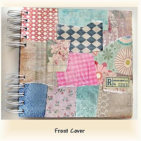 DIY Mini Scrapbook Collage Background Cardboard Album 6 x 7 Spiral Bound 10 Pages Add Photos and Journaling