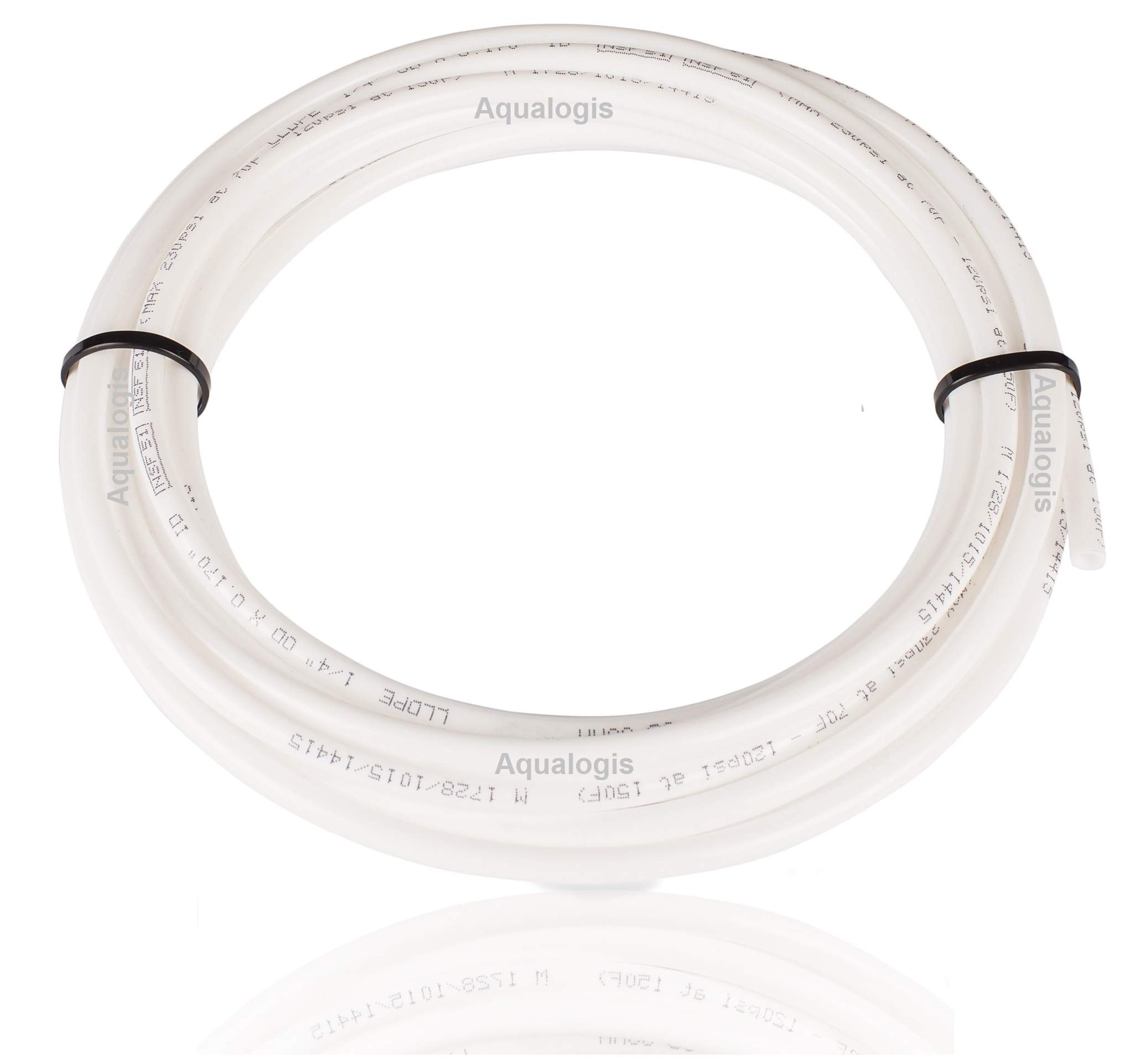 5m White Water Tube 3/8 " (9.5mm outside) for Reverse osmosis systems, refrigerators, espresso coffee machines, vending machines, water filters.