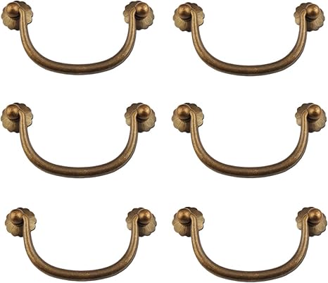 Txinmin 6 Pack Traditional Bail Cabinet Hardware Handle Pull