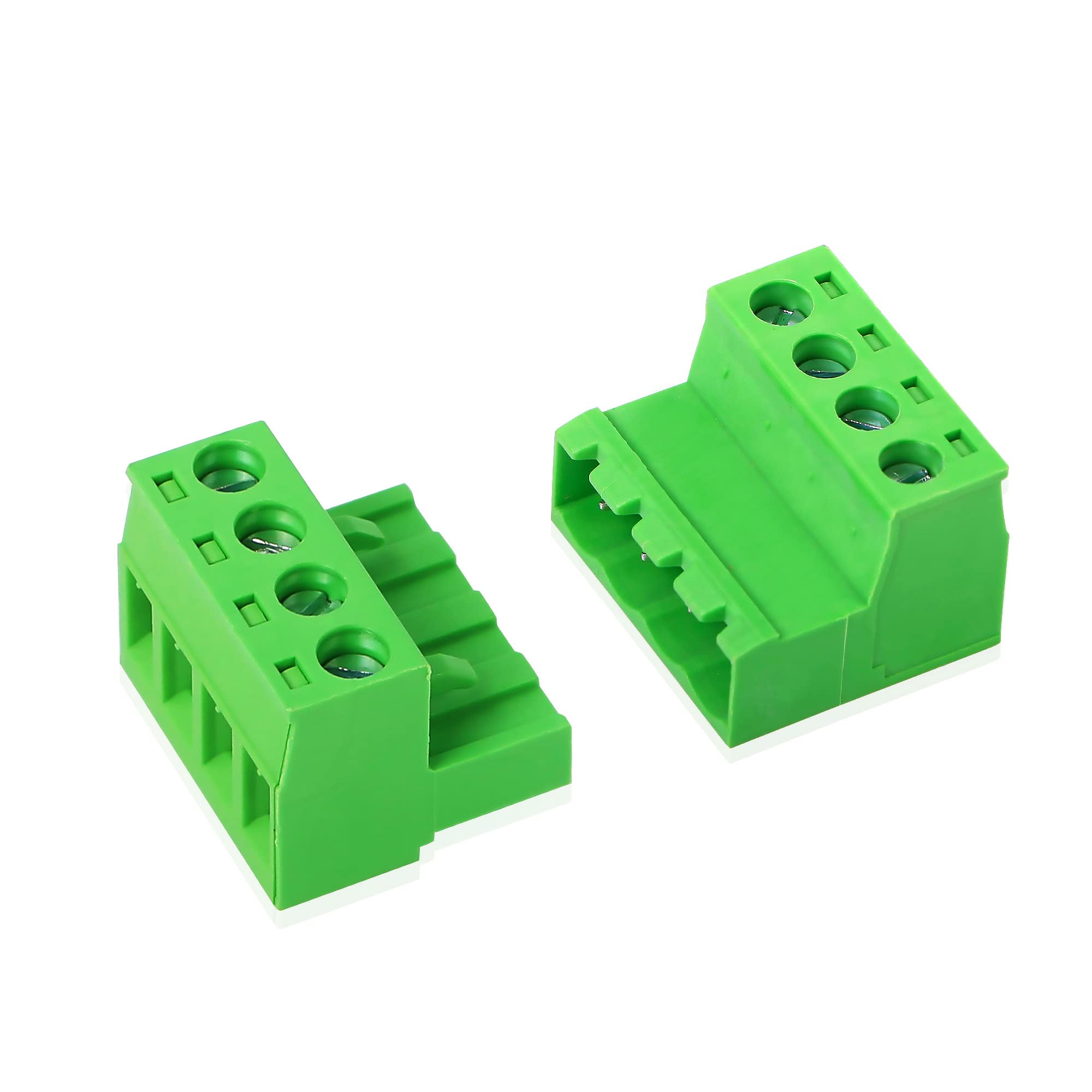 GINTOOYUN 5 Sets Phoenix Connector 4 Pin, 2EDGRK 4-Pole 5.08 mm Terminal PCB Pluggable Screw Terminal Block Connectors, Solderless 5.08mm Pitch Male Female Plug