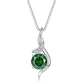 YIFSIY Women‘s Birthstone Pendant Necklace S925 Sterling Silver Imitation Diamond Infinity Necklace Jewelry Gift for Her