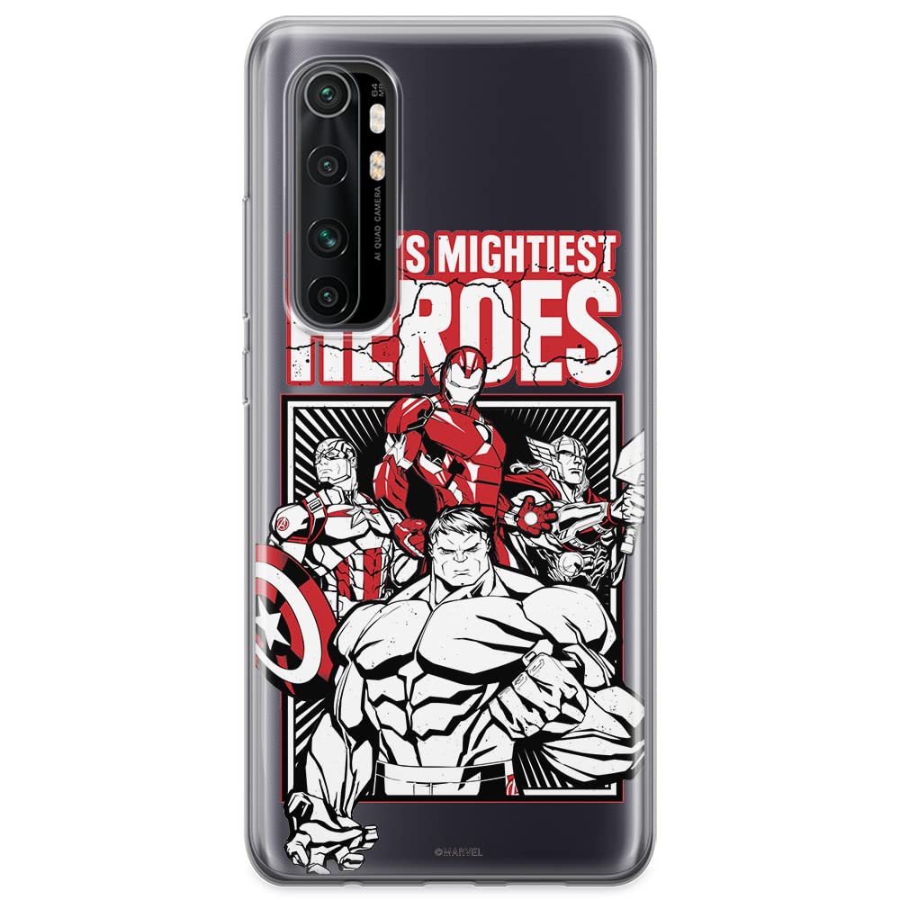 ERT GROUP mobile phone case for Xiaomi MI NOTE 10 Lite original and officially Licensed Marvel pattern Avengers 005 optimally adapted to the shape of the mobile phone, partially transparent