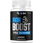 Iron Boost Pro Capsules - Official Iron Boost Pro Advanced Supplement Support Pills - Maximum Strength, Natural IronBoost Pro for Overall Health & Wellness Reviews, 60 Capsules for 1 Month