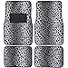 BDK Carpeted 4 Piece Mat Leopard Animal Print Auto Car Vehicle Universal Fit (White/Gray)