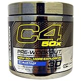 C4 50X High Energy Pre Workout Supplement, Icy Blue Razz, 30 Servings