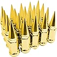 FCD Set of 20 12x1.25 Extended Spike Tuner Wheel Rim Lug Nut Tire Screw Refit (Gold)