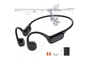 Dnniakm Swimming Headphones,Bone Conduction Headphones Bluetooth 5.4,IPX8 Waterproof,32G Memory Sports Headphone,Underwater Headphone with MP3-Player for Swim,Open Earphones for Swimming (Black X20)