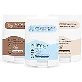 Curie Natural Deodorant Aluminum Free- Variety Pack Travel Size Deodorant for Women - Non Toxic, Paraben Free, Clean, Vegan (3 Pack)