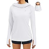 IUGA SPF Shirt Women Sun Protection Clothing UPF 50+ Hoodie with Face Cover UV Hiking Long Sleeve Shirts Lightweight Outdoor