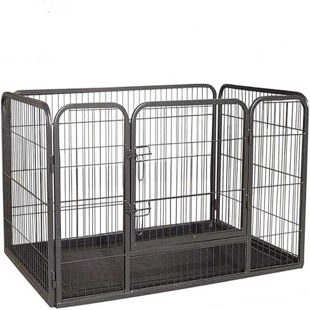 Bunny Business Heavy Duty Whelping Pen 49in Long 4-Panel with Tray Black