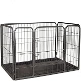 Bunny Business Heavy Duty Whelping Pen 49in Long 4-Panel with Tray Black