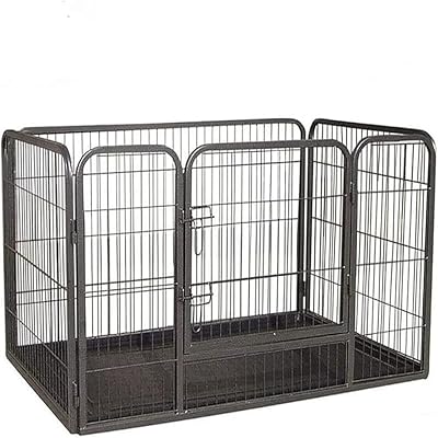 Bunny Business Heavy Duty Whelping Pen 49in Long 4-Panel with Tray Black