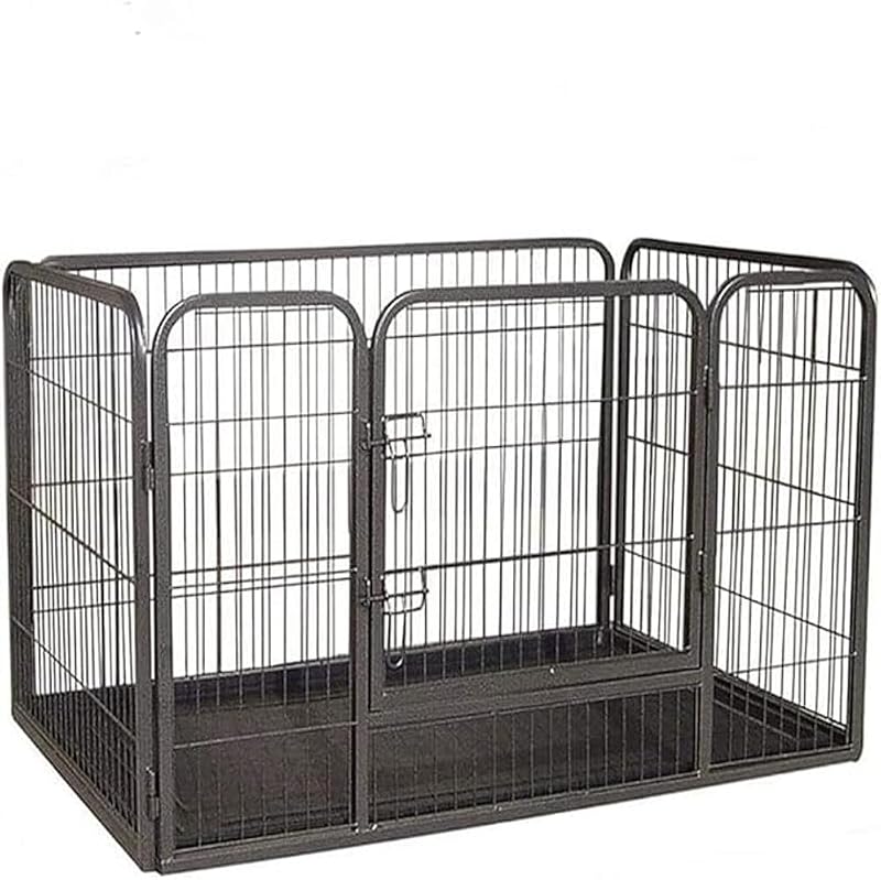 Bunny Business Heavy Duty Whelping Pen 49in Long 4-Panel with Tray Black