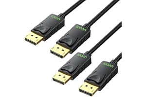 UVOOI DisplayPort Cable 2-Pack, Short 4K DP to DP Cable 3FT, High Speed Display Port Cord [4K@60Hz,2K@120Hz/165Hz/144Hz] Compatible with Dell Docking Station Gaming Monitor Laptop PC TV Splitter KVM