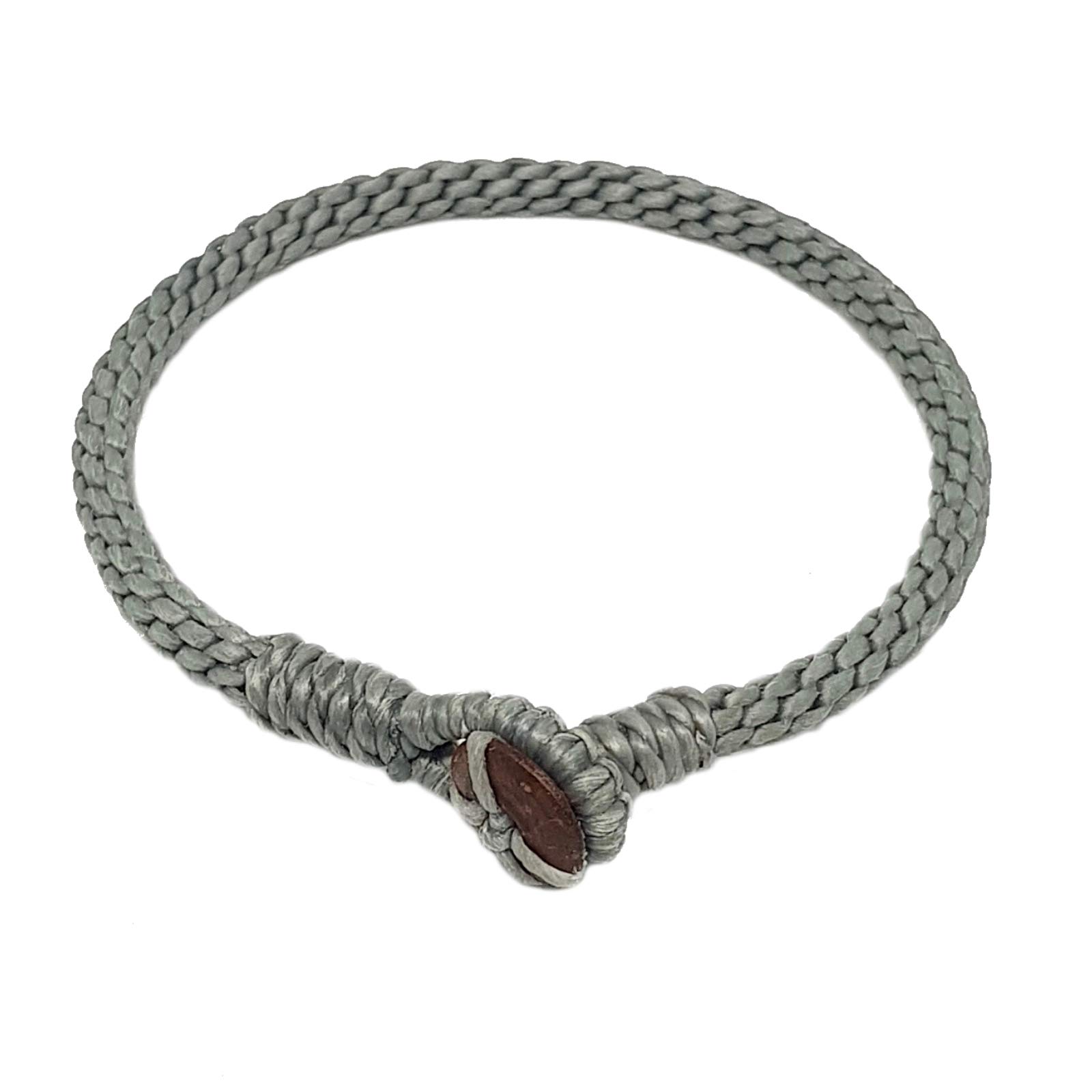 Origin Siam Handmade Thai Buddhist Wristband | Tight Weave Slim Bracelet | Karma Luck Love Friendship | Yoga Meditation Gift (Silver Grey) — image 1