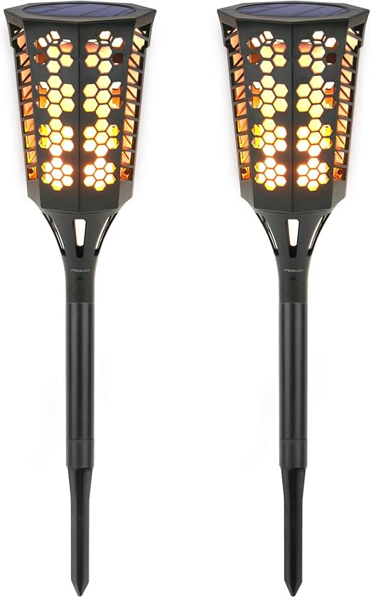 Solar Torch Lights 2pcs Moko Waterproof Flame Lighting Lamps