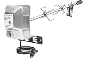 TuhooMall Heavy-Duty Stainless Steel Grill Rotisserie Kit with 35 X 1/3 Inch Spit Rod, Stainless Steel Electric Motor and Necessary Rotisserie Accessories