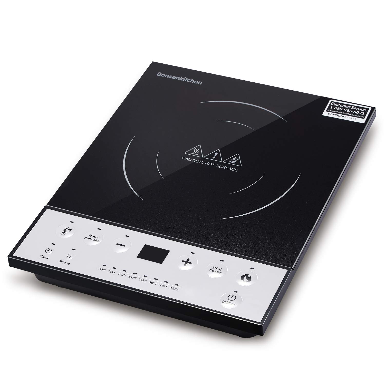 Induction Cooktop 1800w Countertop Burner 9 Temperature Setting Portable Black 742297917301 eBay
