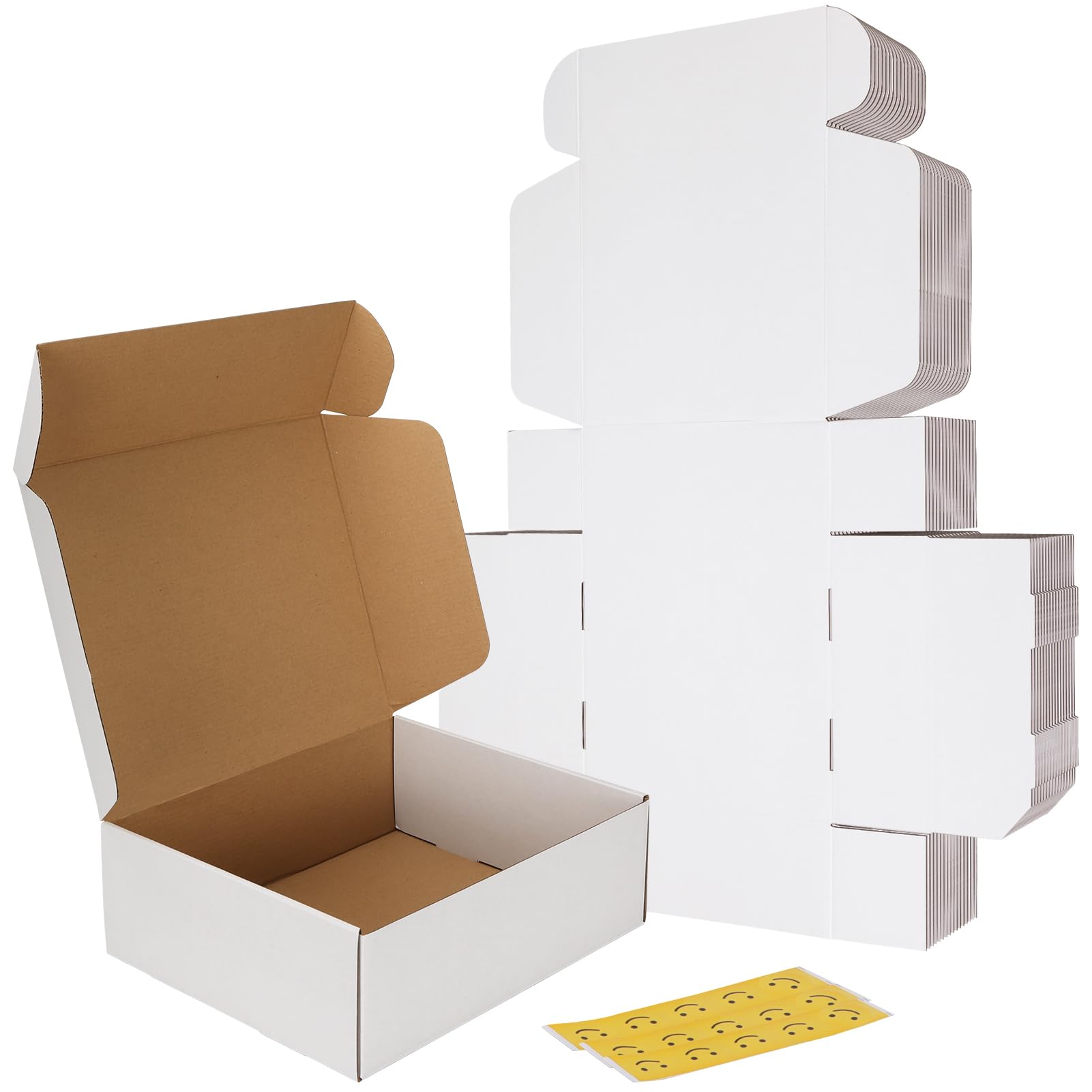 Photo 1 of RLAVBL 12x10x4 Shipping Boxes Set of 15, White Corrugated Cardboard Mailer Box for Packing, Mailing, Business