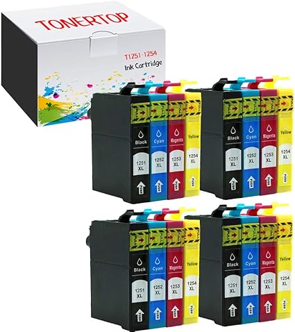 Amazon.com: Tonertop 16 Pack of Remanufactured Ink Cartridge Replace for Epson 125 T125 125xl 