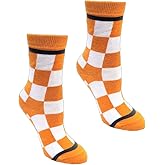 Tennessee Checkerboard Orange and White Kid's Socks | Apparel Gift for Tennessee Vols | University of Tennessee Socks | Gift for TN Volunteer Boys and Girls