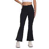 Women Flare Yoga Work Pants Bell Bottom Cargo Leggings with Pockets Gym Athletic Workout Wide Leg Soft Comfy Casual
