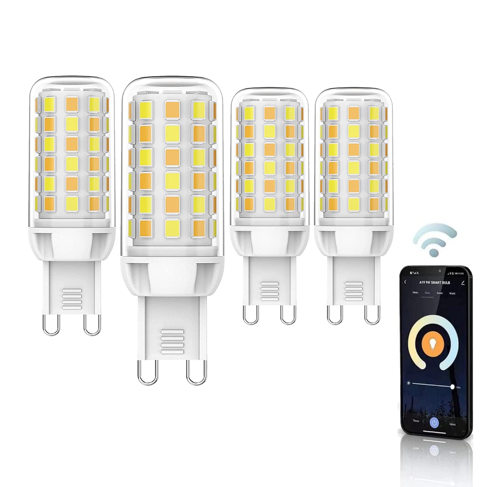 BVCL Smart G9 LED Light Bulb, G9 LED Bulb 4W Smart LED Bulbs, Replaces 40W Halogen Bulb, WiFi Dimmable Bulb Compatible with Alexa, Google Assistant, Schedules, No Hub (Size : 4pcs)
