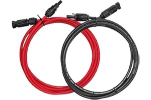 QILUCKY Professional Connection 10AWG 12AWG Solar Extension Cable red+Black 4mm²/6mm² Voltage Class 1500V. Mounted Solar Plug Male and Female Connectors for Solar Panel Wire (6mm²-10AWG, 3Ft.)