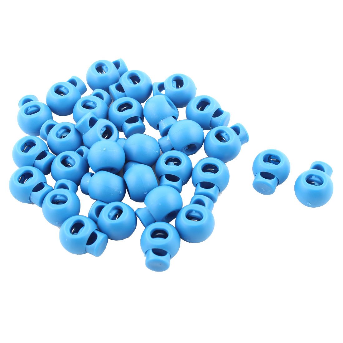 Sourcingmap Plastic Single Hole Design Toggle Stopper Cord Adjustive Lock 30 PCS Blue