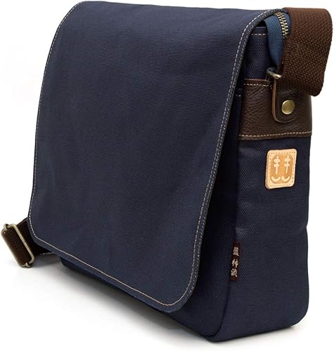 Amazon ショルダーバッグ メンズ 帆布バッグ 藍 柿渋染め 軽量 革付属 ルーズフラップショルダー 日本製 京都 Iz 310 ステッチ ベージュ Creareきき ショルダーバッグ