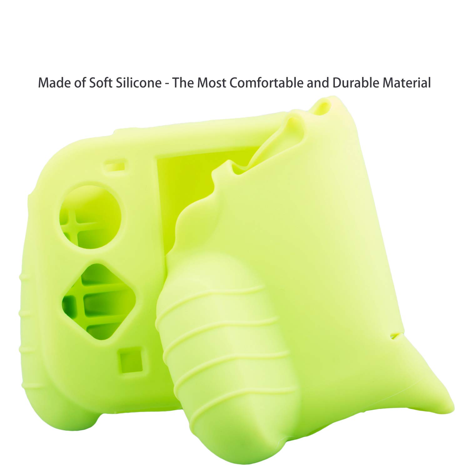 YoRHa Handle Grip Soft Silicone Rubber Protective Cover Case (Apple Green) x 1 and Thumbsticks x 4 for Nintendo Switch Lite - 9.2019 Slim Model